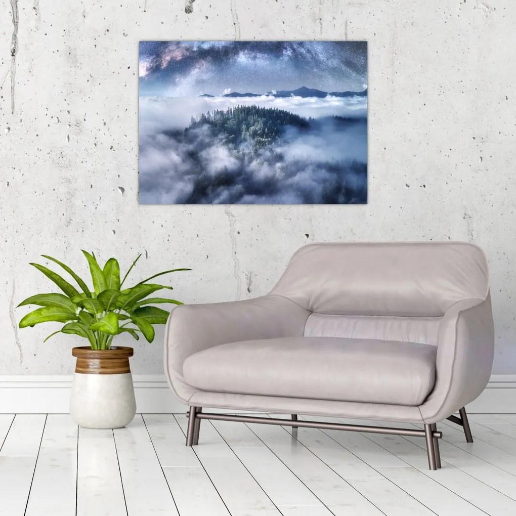 Tablou pădurii în ceață (70x50 cm)