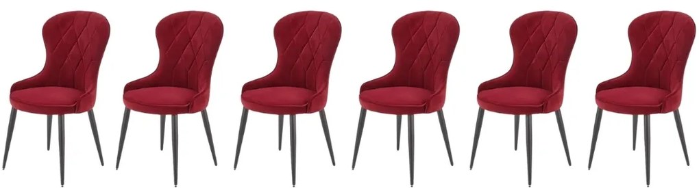 Set 6 scaune K366 velvet bordo