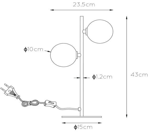 Lampă de masă TYCHO 2xG9/28W/230V aurie Lucide 45574/02/02