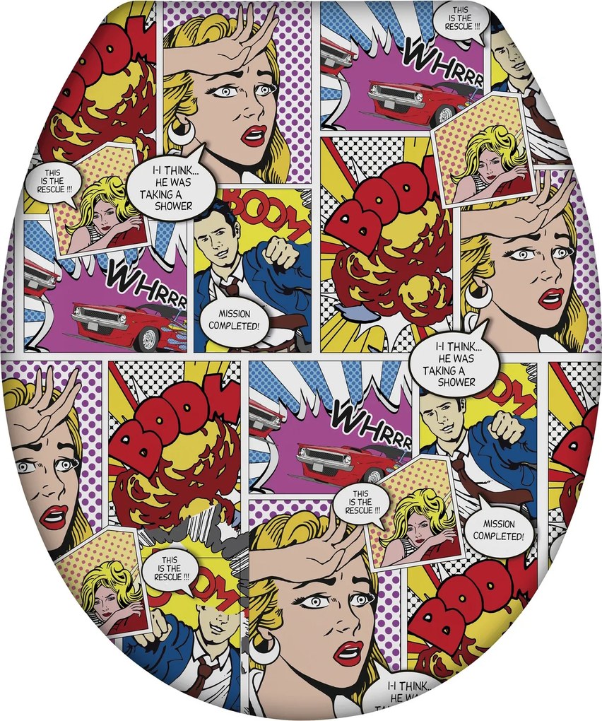 Capac toaleta Pop-Art - Duroplast, cu inchidere lenta, WENKO