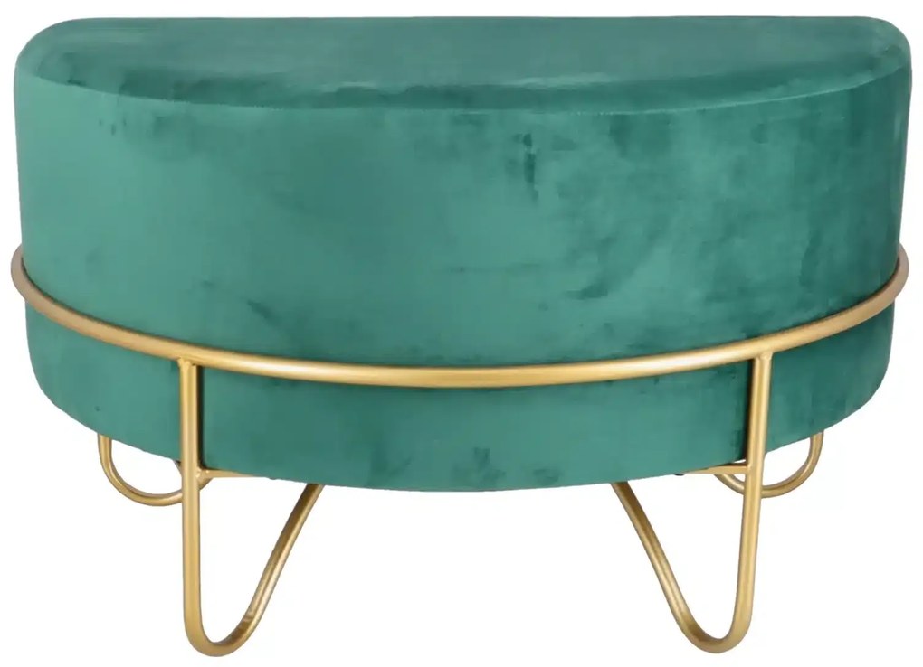 Taburet catifea baza metalica aurie - VERDE INCHIS - Baza metalica aurie