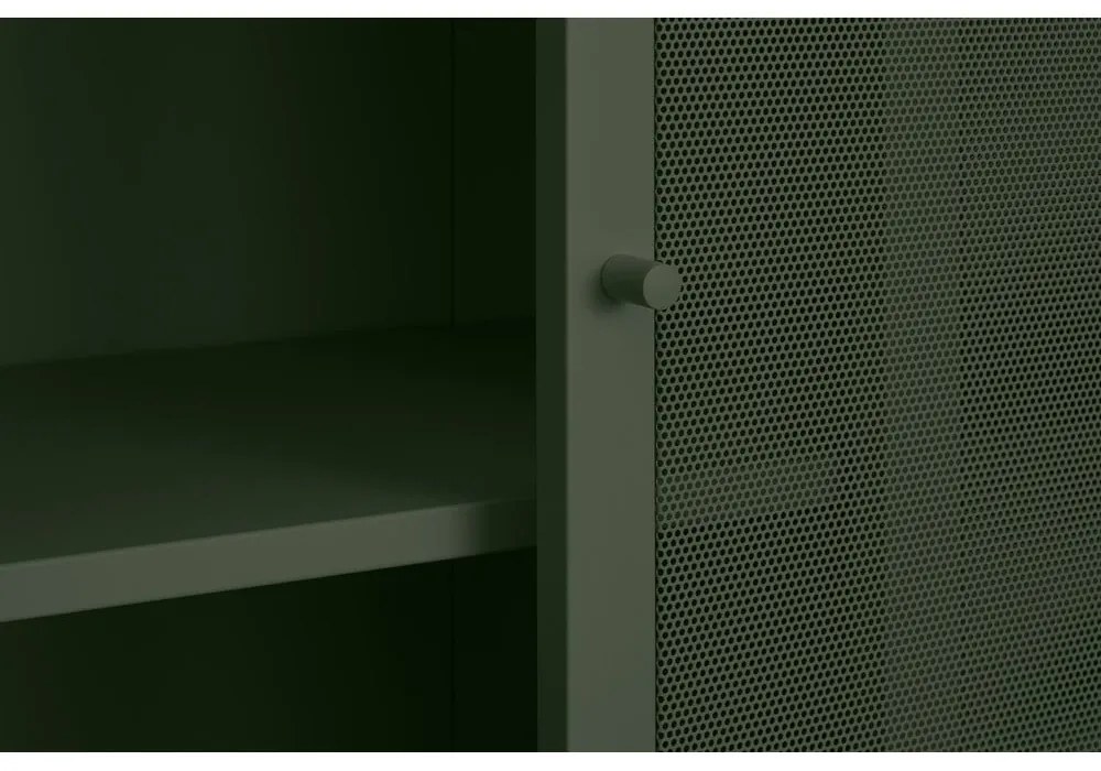 Dulap verde închis din metal cu ușă glisantă 90x180x40 cm Veep – Unique Furniture