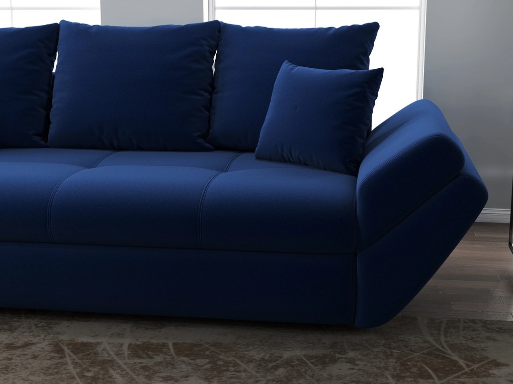 Canapea extensibilă dumonde cu ladă de depozitare si sezut confortabil din spuma high-density, Loana Royal Blue 250x100 cm