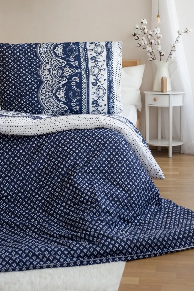 Lenjerie de pat din polibumbac CANZONE BLUE, albastru Dimensiune lenjerie de pat: 70 x 90 cm | 140 x 200 cm