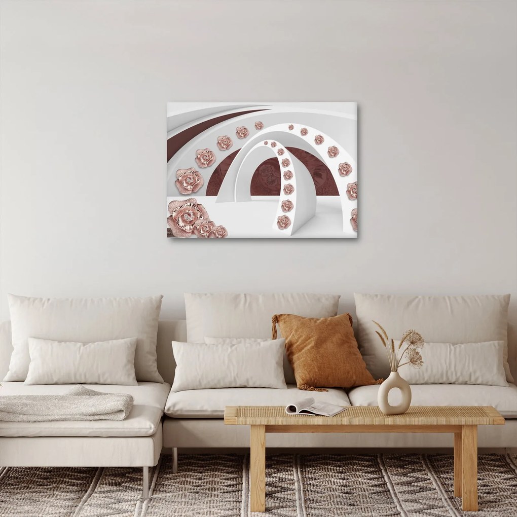 Tablou - Arcade 3D cu flori (70x50 cm)