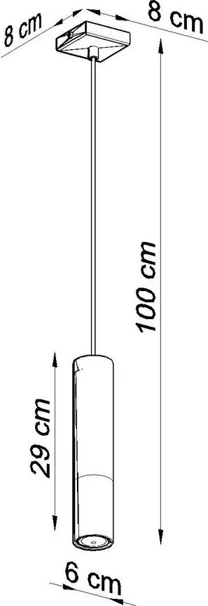 Lustră neagră/argintie din metal ø 8 cm Longbot – Sollux