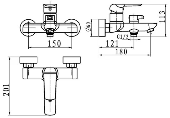 Novaservis - Baterie pentru cadă NOBLESS TINA albă
