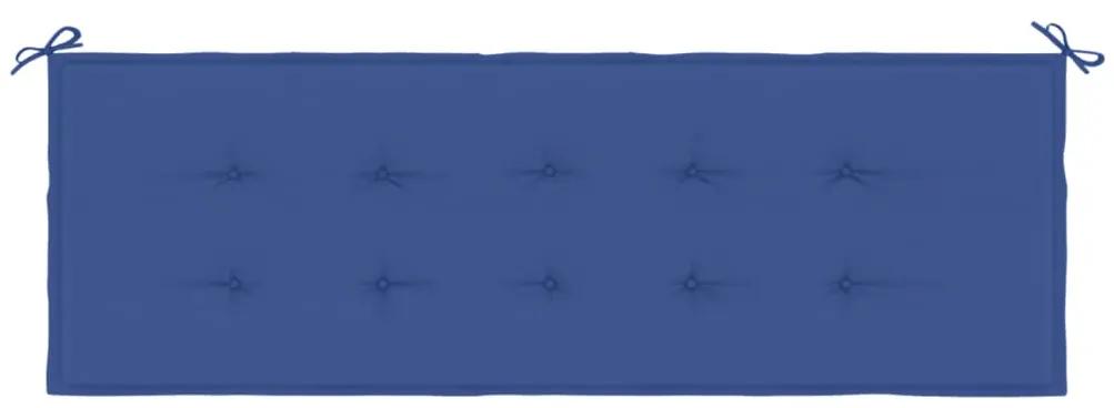 Banca de gradina, perna albastru regal, 150 cm, lemn masiv tec Albastru regal, 150 cm, 1