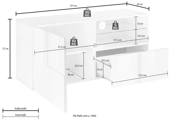 Comodă TV SERIAN albă