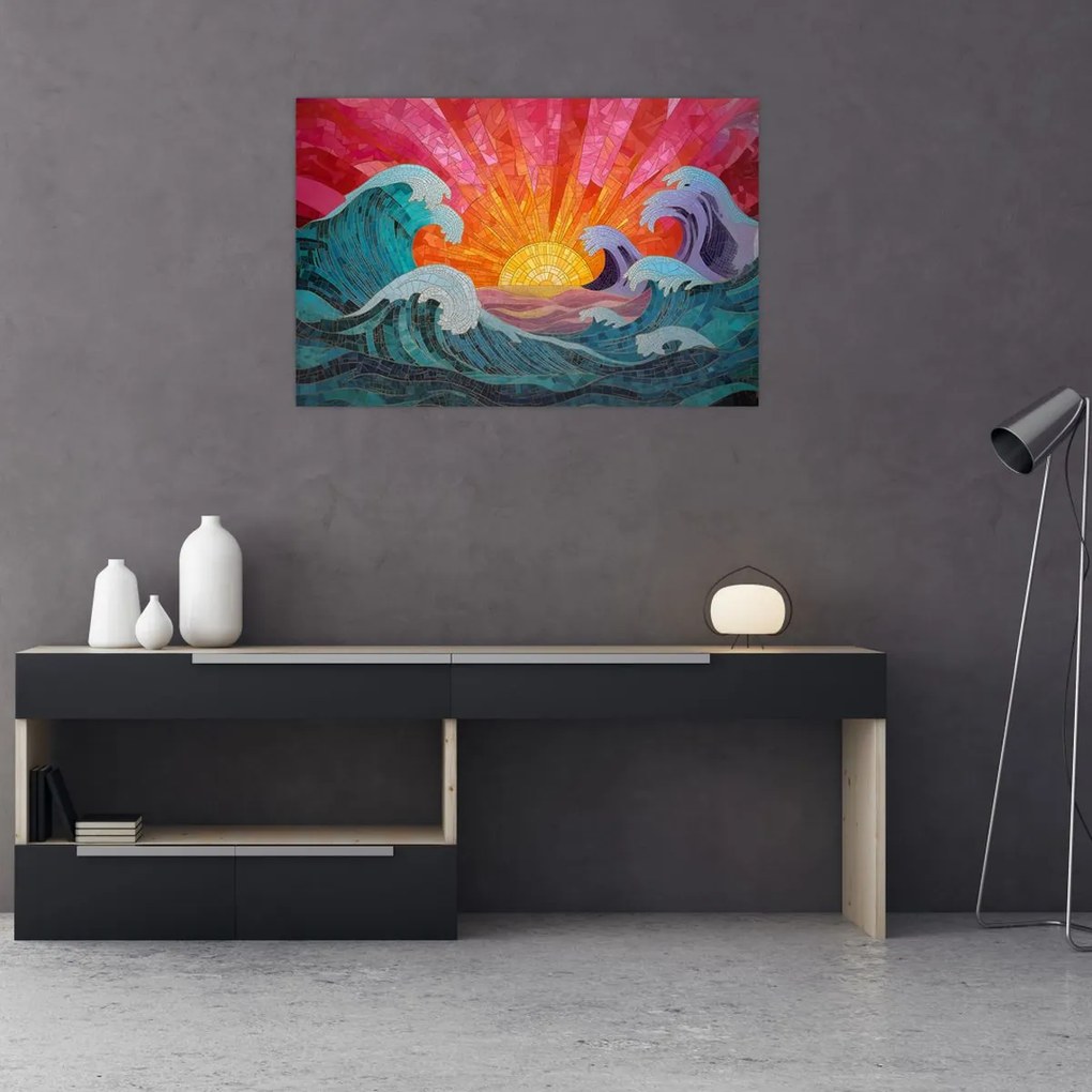 Tablou - Mozaic de valuri (90x60 cm)