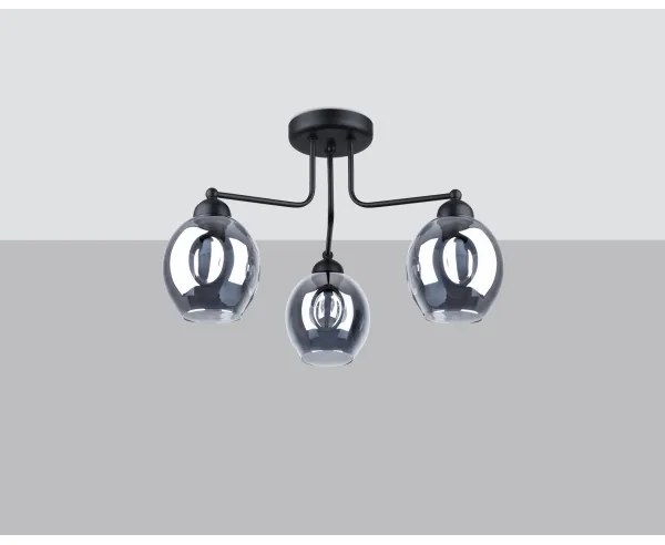 Lustră pe tijă FILLAN 3xE27/60W/230V neagră Sollux SL.1144