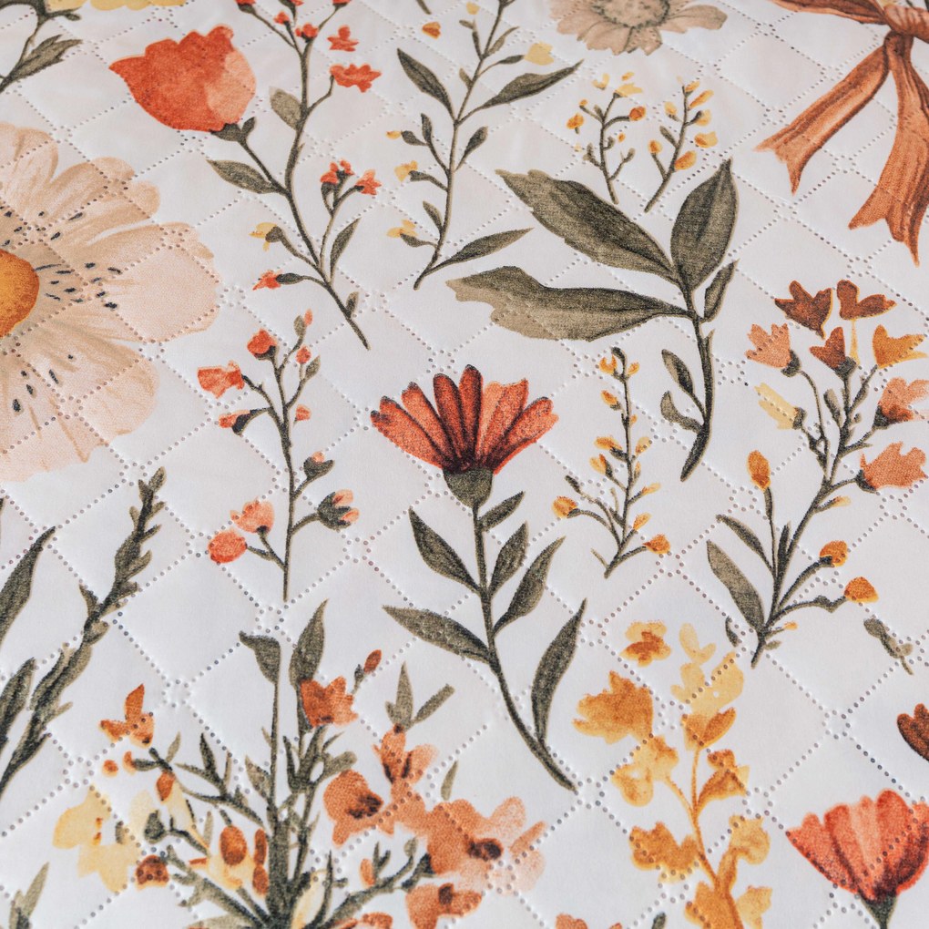 Cuvertura de pat FLORAL RIBBON, crem Dimensiune: 170 x 210 cm