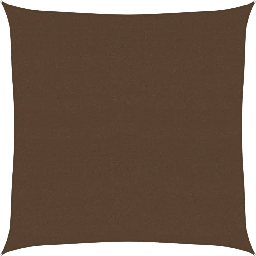 vidaXL Pânză parasolar, maro, 7x7 m, 160 g/m², HDPE