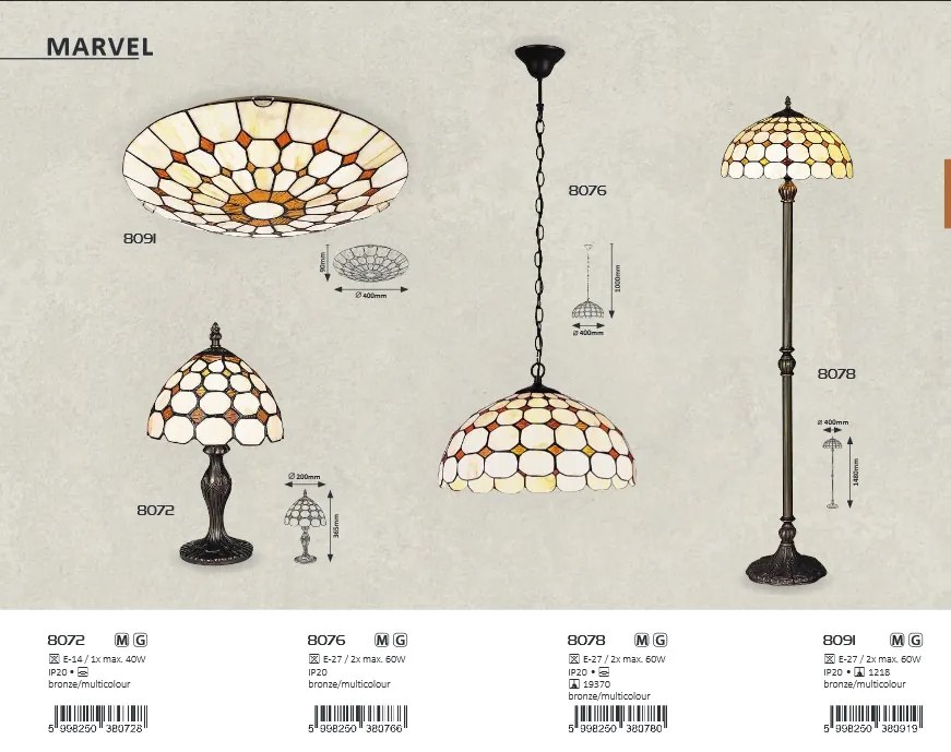 Pendul design clasic Marvel bronz 8076 RX
