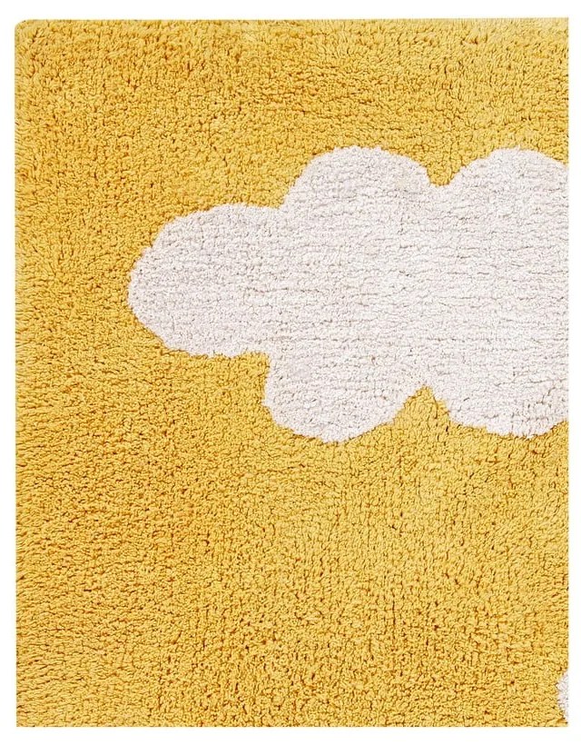 Covor pentru copii galben muștar lavabil/țesut manual din bumbac 120x160 cm Clouds Mustard – Lorena Canals