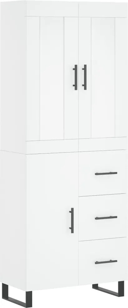 vidaXL Dulap înalt, alb, 69,5x34x180 cm, lemn compozit