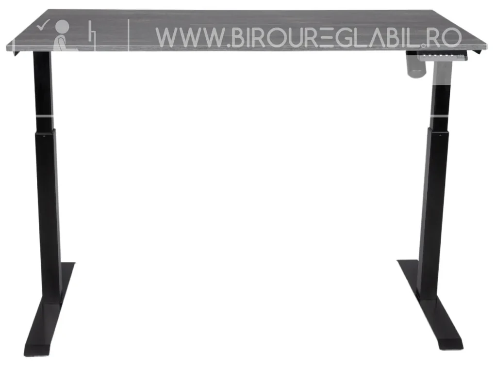 Birou reglabil electric TerrA3 s BLACK - profil pătrat , 1 motor, cadrul negru (Dimensiune blat: 90x60 cm, Culoare blat: Stejar negru 18mm)