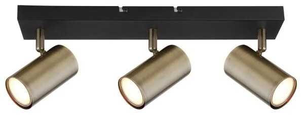 Spot ROBBY 3xGU10/35W/230V negru/alamă Globo 57911-3M