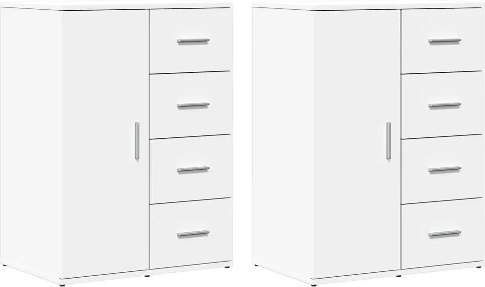 vidaXL Dulapuri, 2 buc., alb, 59x39x80 cm, lemn prelucrat