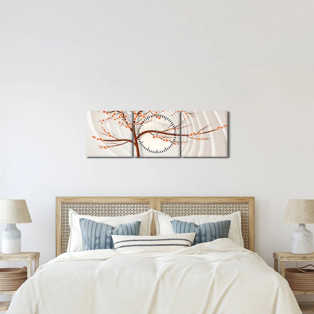 Tablou - Copac în infinit (cu ceas) (90x30 cm)