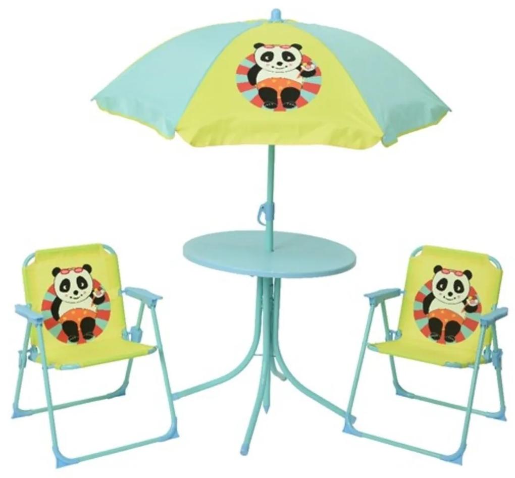 Set mobilier de gradina pentru copii Panda, Decoris, 4 piese, multicolor