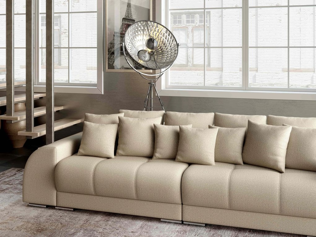 Canapea extensibilă dumonde cu 2 lăzi de depozitare si sezut confortabil din spuma high-density, Verona Enjoy Camel 310x100 cm