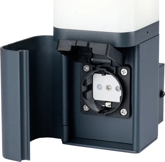 Brilagi - Aplică de exterior PILLAR cu priză Schuko, 1xG9/11W/230V, IP44, antracit