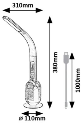Lampă LED RGB dimabilă de masă Rabalux 74230 FIGEN LED/5W/230V negru