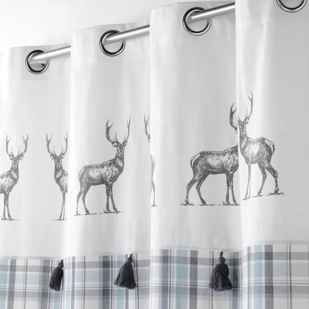 Draperie albă/albastră 140x240 cm Megeve – douceur d'intérieur