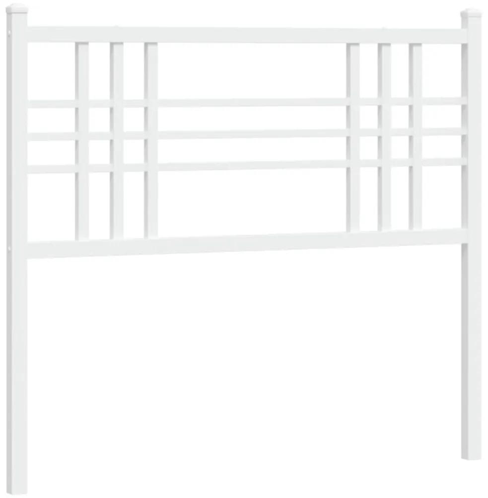 376401 vidaXL Tăblie de pat metalică, alb, 90 cm
