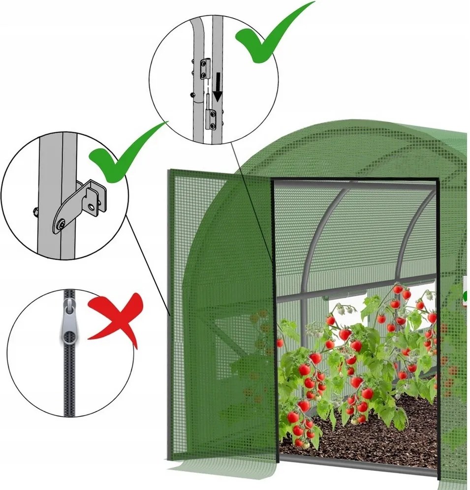 Sera de grădină cu ușă fixă, 400 x 250 x 200 cm