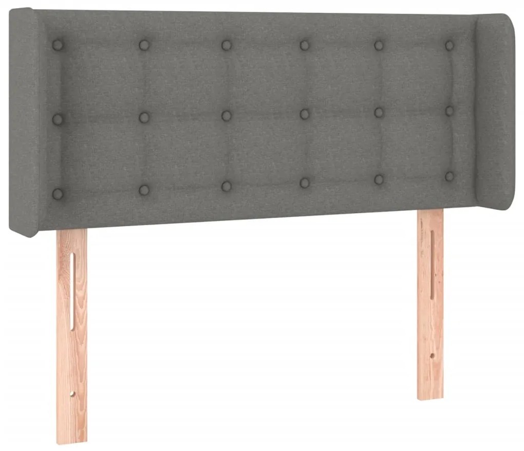 Tablie de pat cu LED, gri inchis, 93x16x78 88 cm, textil 1, Morke gra, 93 x 16 x 78 88 cm