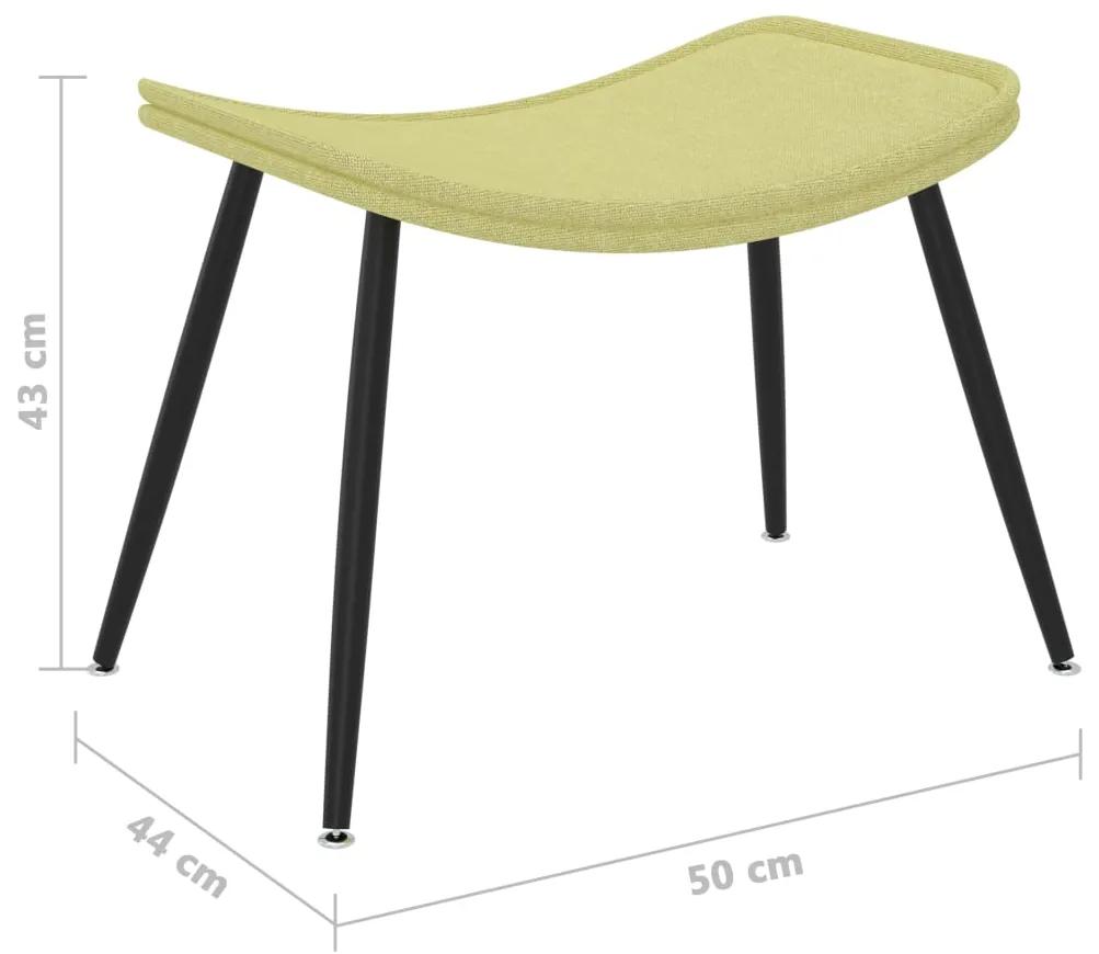 Fotoliu cu taburet, verde, material textil 1, Verde, Cu scaunel pentru picioare