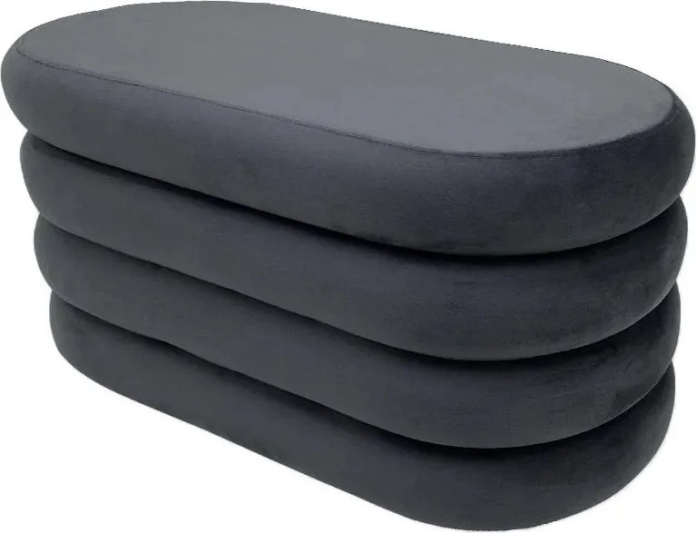 Bancheta cu spatiu de depozitare Catifea Gri, VOGUE 85cm