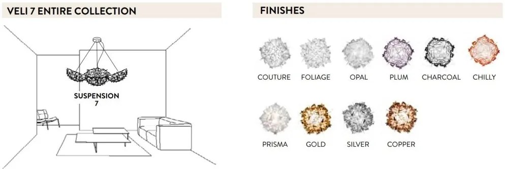 Lustra design unicat realizata manual Veli 7 Gold