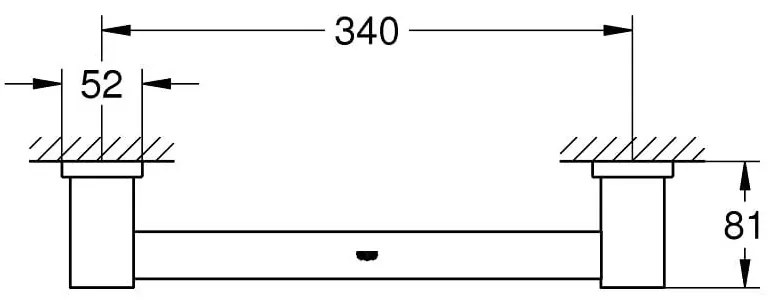 Bara sustinere cada Grohe Essentials Cube,crom, 340 mm-40514001