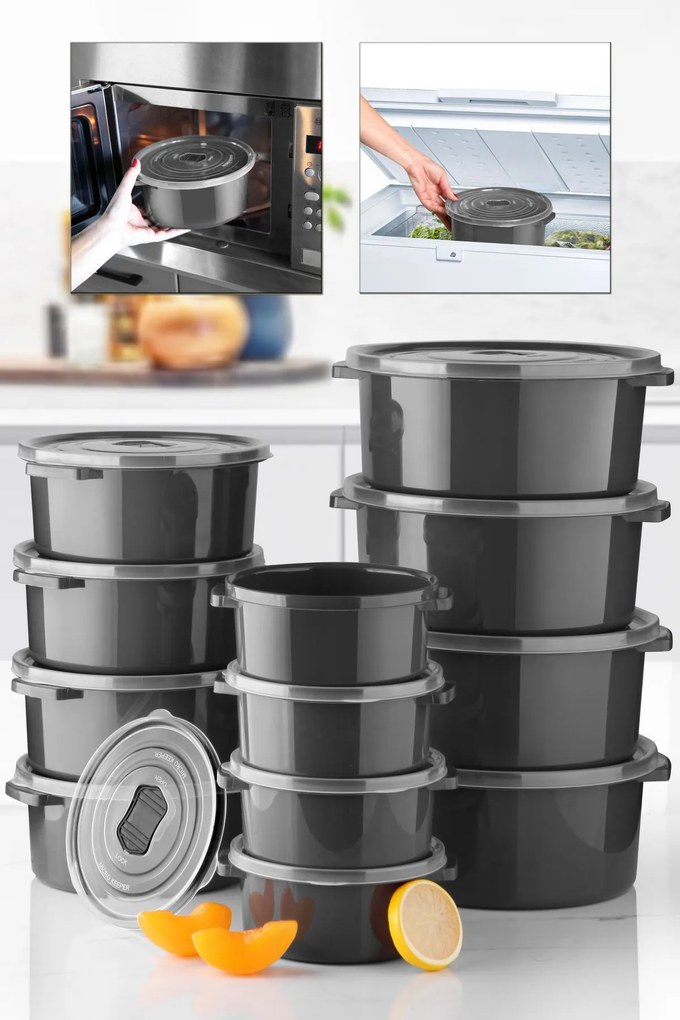 Set 12 cutii depozitare , UnicUtil, Premium Versatile, Antracit