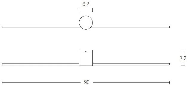 Aplica LED de perete pentru baie design minimalist Tory 90cm