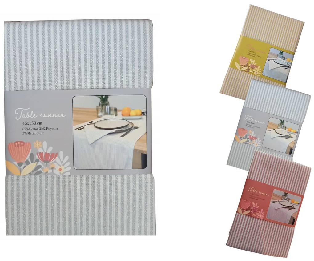 Fata de masa decorativa SHIMORA 45x150 cm - mai multe culori Culoare: Gri