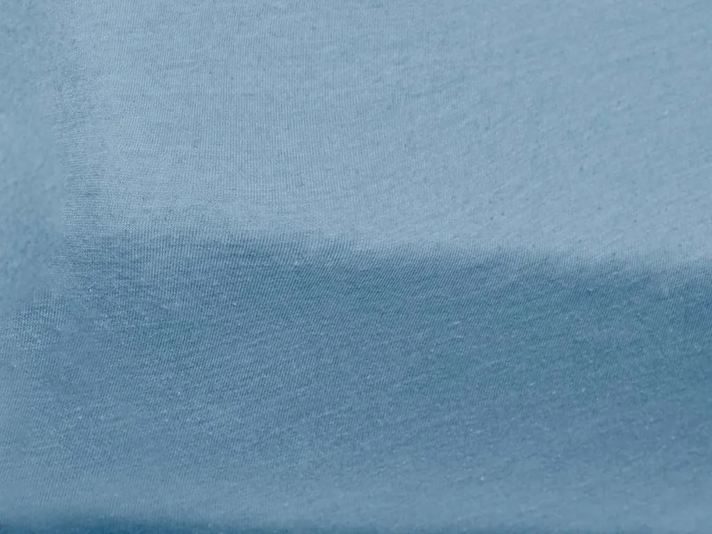 Cearsaf Jersey pentru patut copii albastru deschis 60x120 cm
