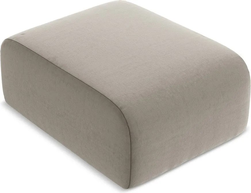 Taburet maro deschis cu tapițerie din catifea Lani – Makamii