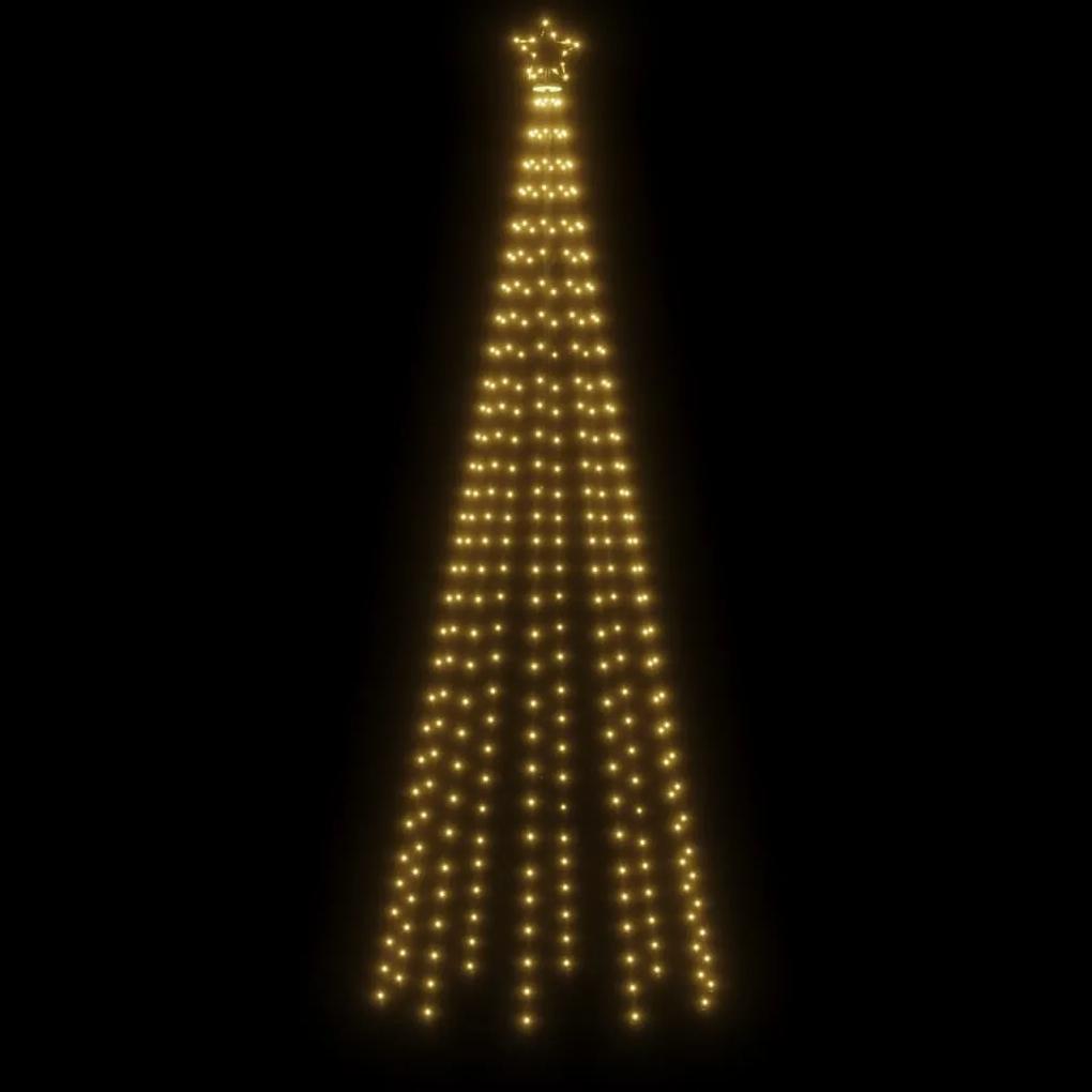 Brad de Craciun, 310 LED-uri, alb cald, 300 cm, cu tarus 1, Alb cald, 300 x 100 cm