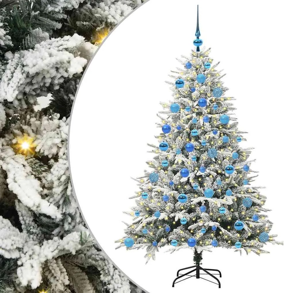 vidaXL Brad de Crăciun artificial pre-iluminat cu set de bile Verde