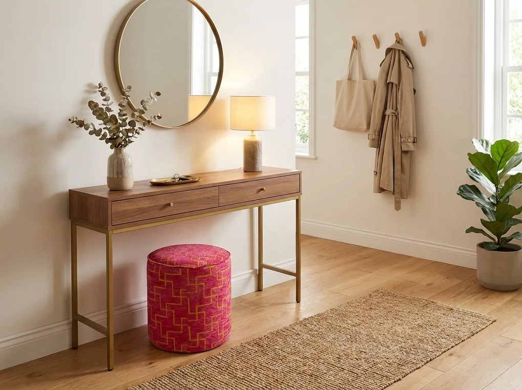 Taburet XENOS 39x35 cm, roz fucsia