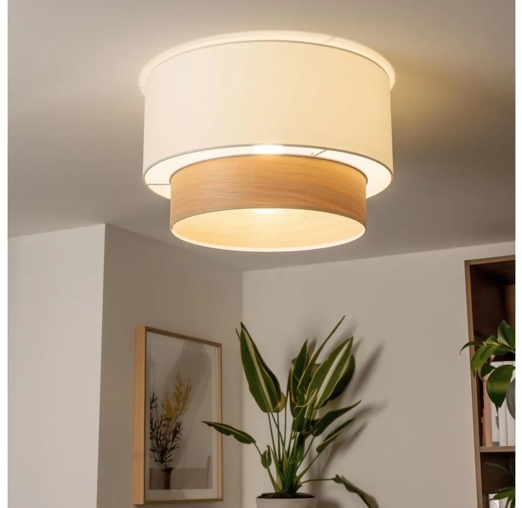 Brilagi - Plafonieră aplicată LED CERIA, 1xE27/40W/230V, Ø 50 cm, alb/bej