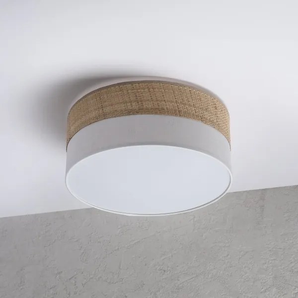 Plafonieră SIRJA DOUBLE BOHO, 2xE14/15W/230V, Ø 35 cm, bej/alb