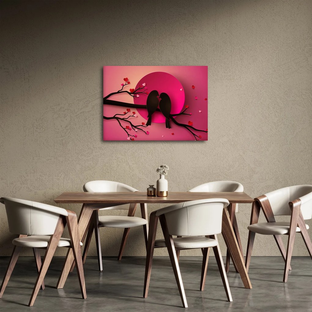 Tablou - Păsări îndrăgostite (70x50 cm)
