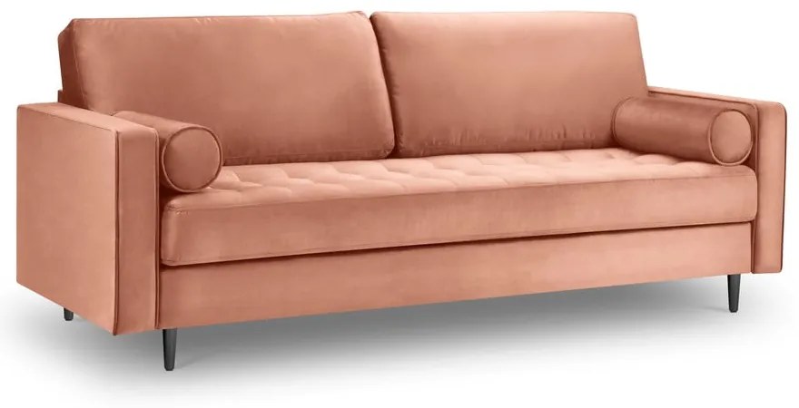 Canapea din catifea Milo Casa Santo, 219 cm, roz