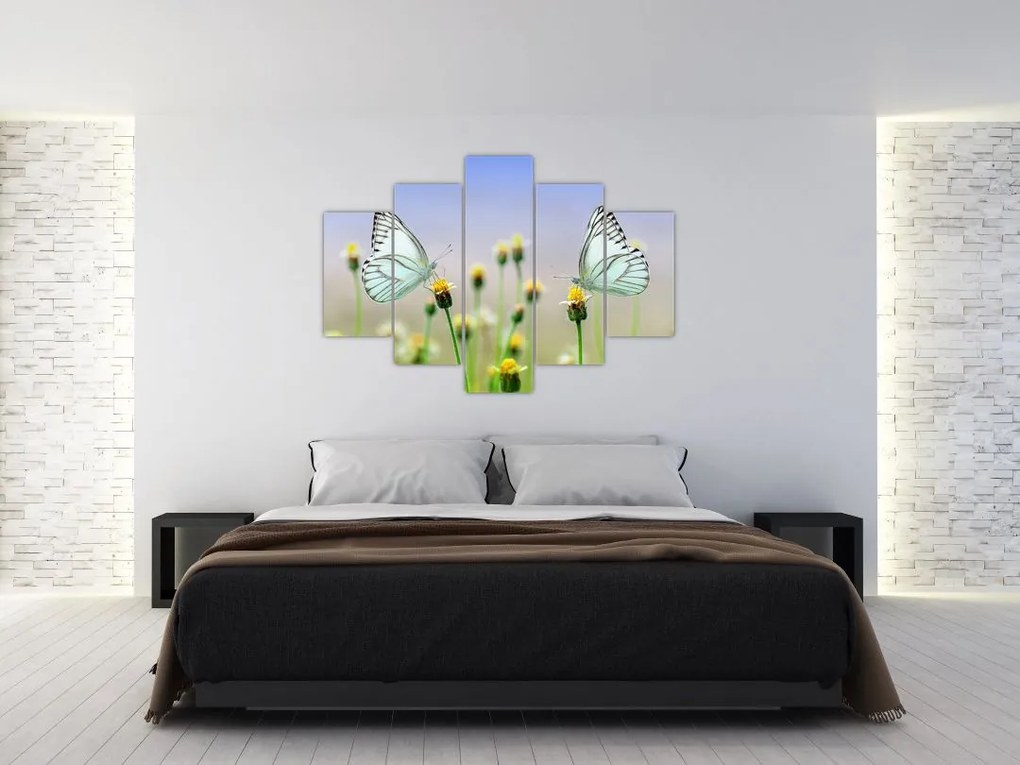Tablou cu fluture pe floare (150x105 cm)