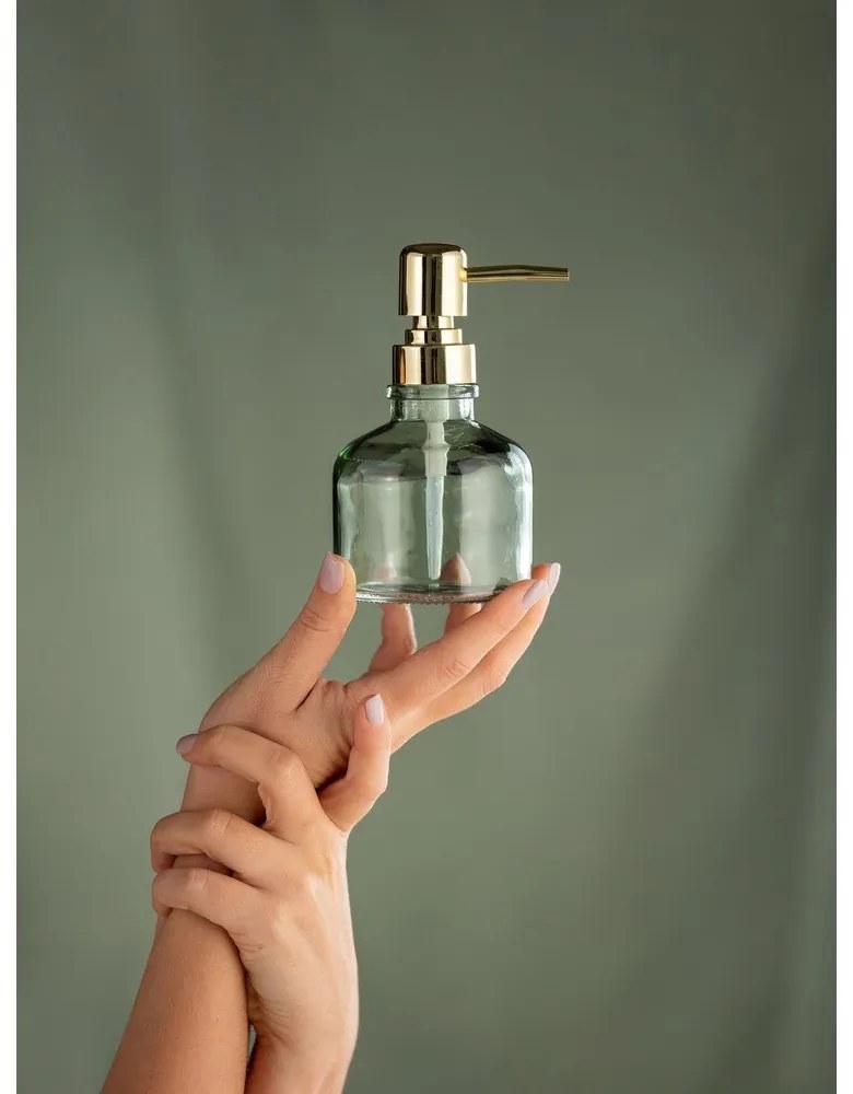 Dozator de săpun lichid verde mentă din sticlă 200 ml Atessa – Wenko